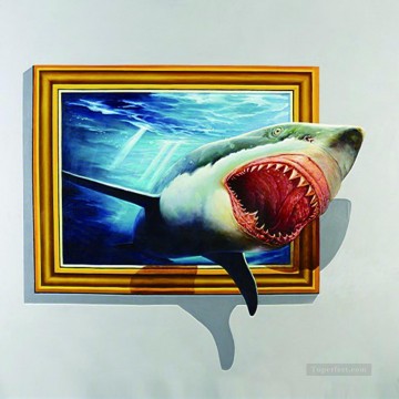 Magic 3D Painting - shark out of frame 3D